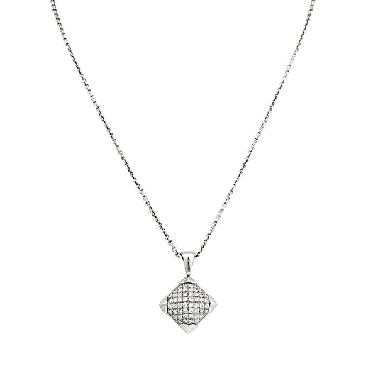 Bvlgari Pyramid Diamond White Gold Pendant Necklace