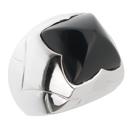 Bvlgari Pyramid Onyx 18k White Gold Cocktail Ring