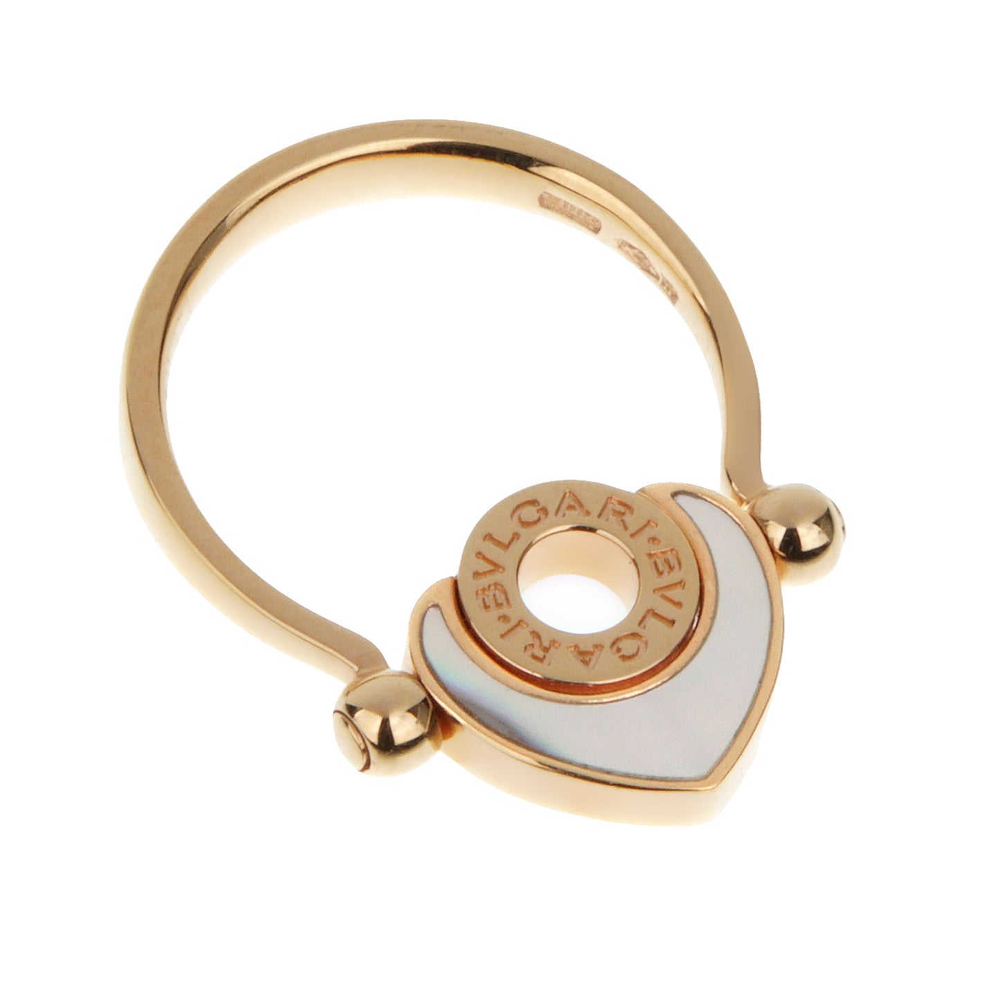 Bvlgari Rose Gold & Mother of Pearl Heart Gold Ring