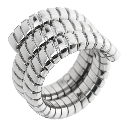 Bvlgari Tubogas Vintage 18k White Gold Triple Row Ring
