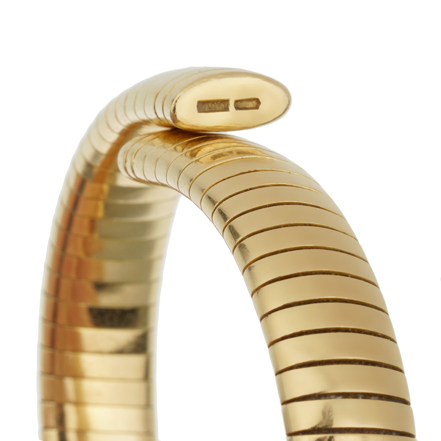 Bvlgari Vintage Alveare Yellow Gold Cuff Bangle Bracelet