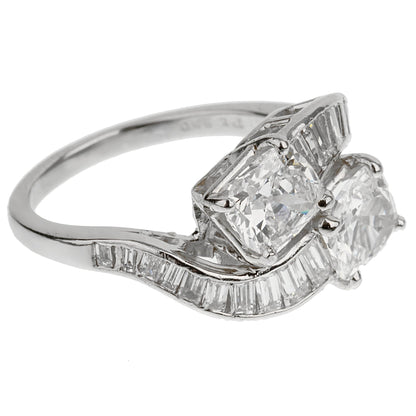 Bvlgari Vintage Toi Et Moi Platinum Diamond Cocktail Ring