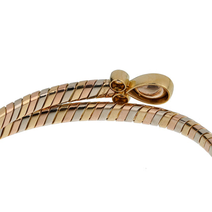 Bvlgari Vintage Tubogas Diamond Choker Tri Color Gold Necklace