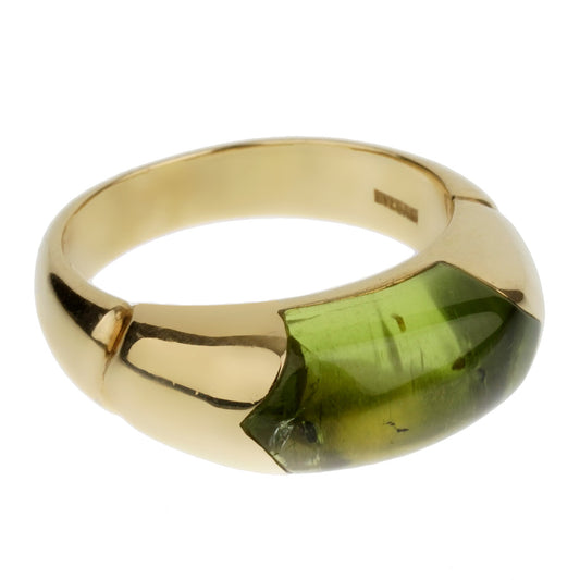 Bvlgari Peridot Yellow Gold Cocktail Ring Sz 6