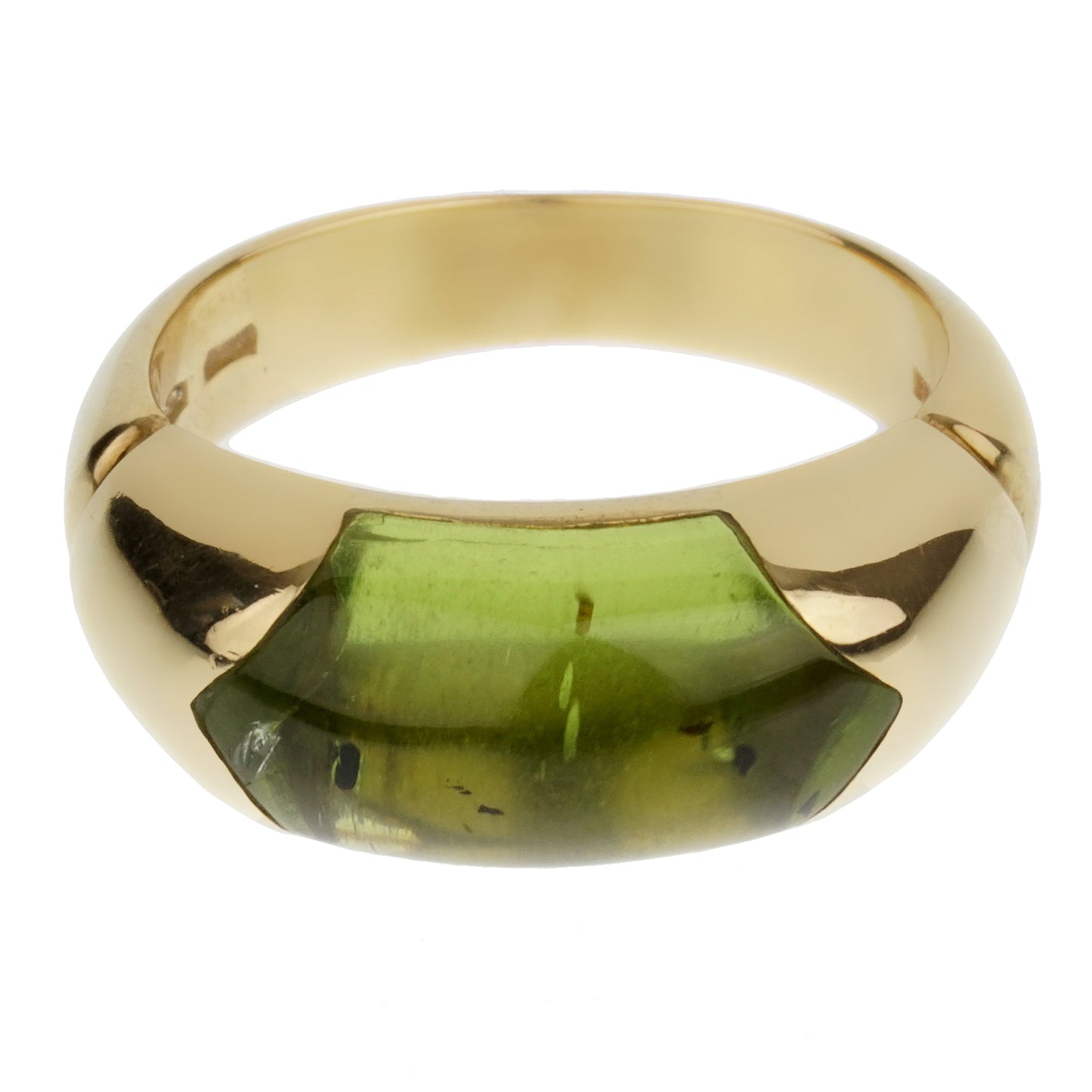 Bvlgari Peridot Yellow Gold Cocktail Ring Sz 6