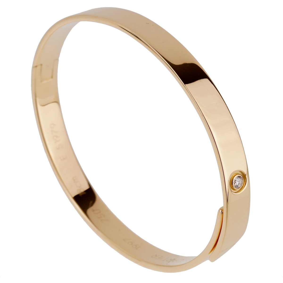 Cartier Anniversary Yellow Gold Diamond Bangle Bracelet
