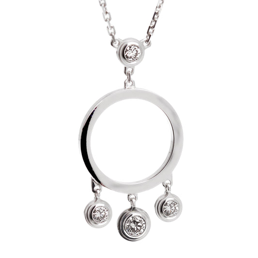 Cartier Diamants Legers 18k White Gold Diamond Pendant Necklace