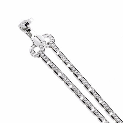 Cartier Diamond Double Row Agrafe Gold Bracelet