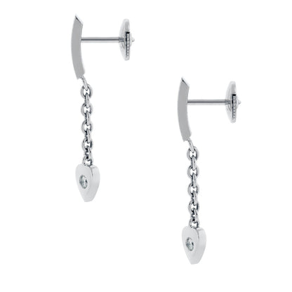 Cartier Diamond Heart Drop White Gold Earrings