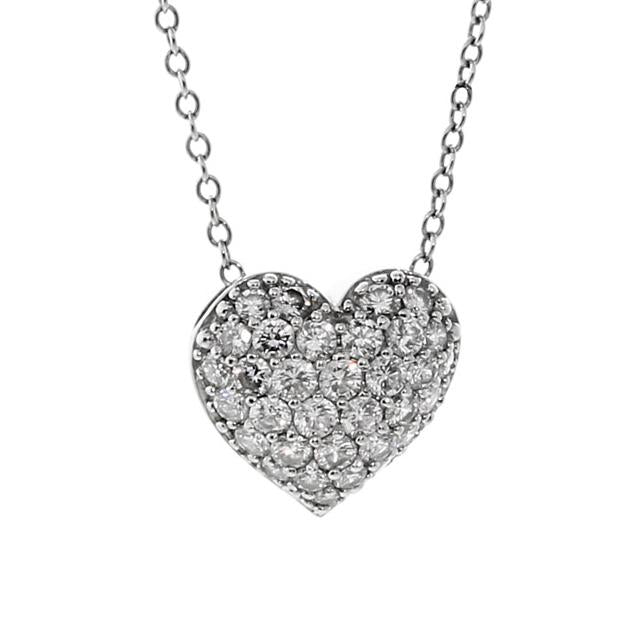 Cartier Diamond Heart Platinum Necklace