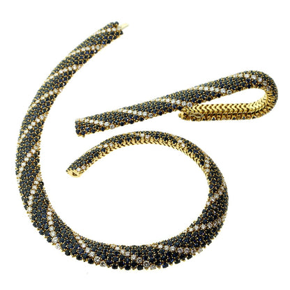 Cartier Diamond Sapphire Yellow Gold Suite