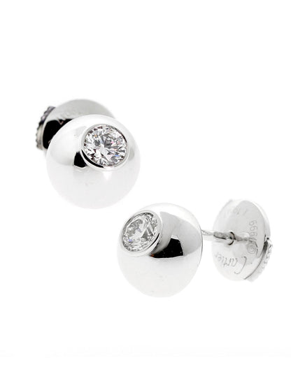 Cartier Diamond Stud White Gold Earrings