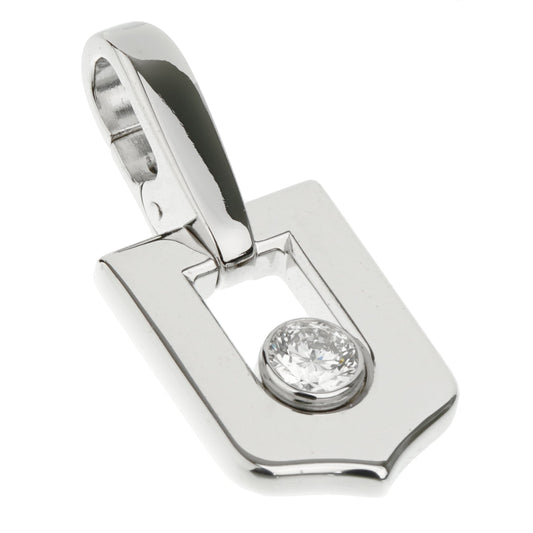 Cartier Diamond White Gold Solitaire Charm Pendant