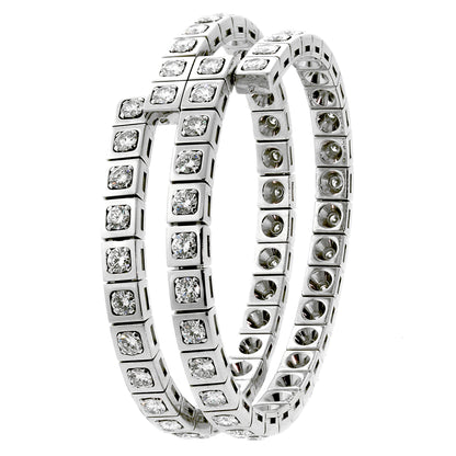 Cartier Tectonique Diamond 18k White Gold Double Wrap Bracelet