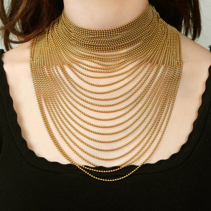Cartier Draperie 18k Yellow Gold Beaded Vintage Necklace