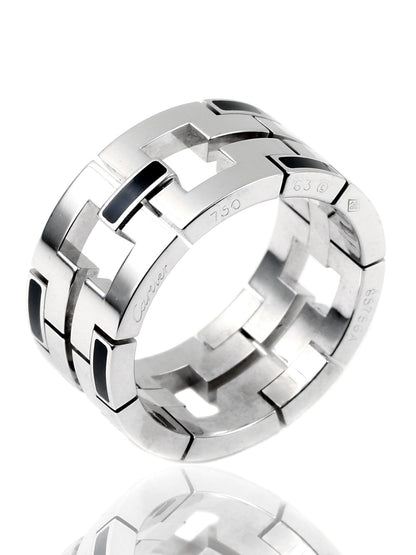 Cartier Enamel Ring in 18k White Gold