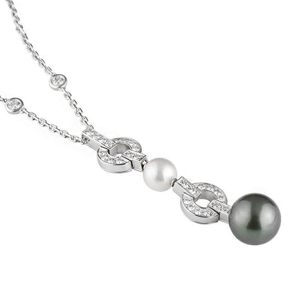 Cartier Himalia Pearl Diamond Drop White Gold Necklace