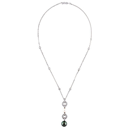 Cartier Himalia Pearl Diamond Drop White Gold Necklace