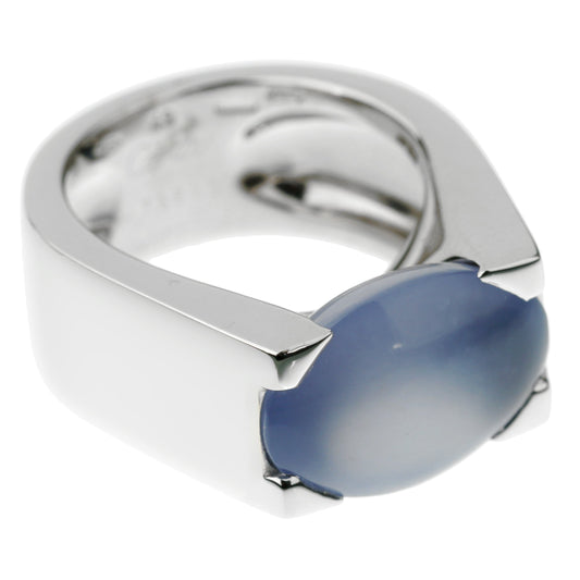 Cartier Large Chalcedony White Gold Cocktail Ring Sz 6 1/2