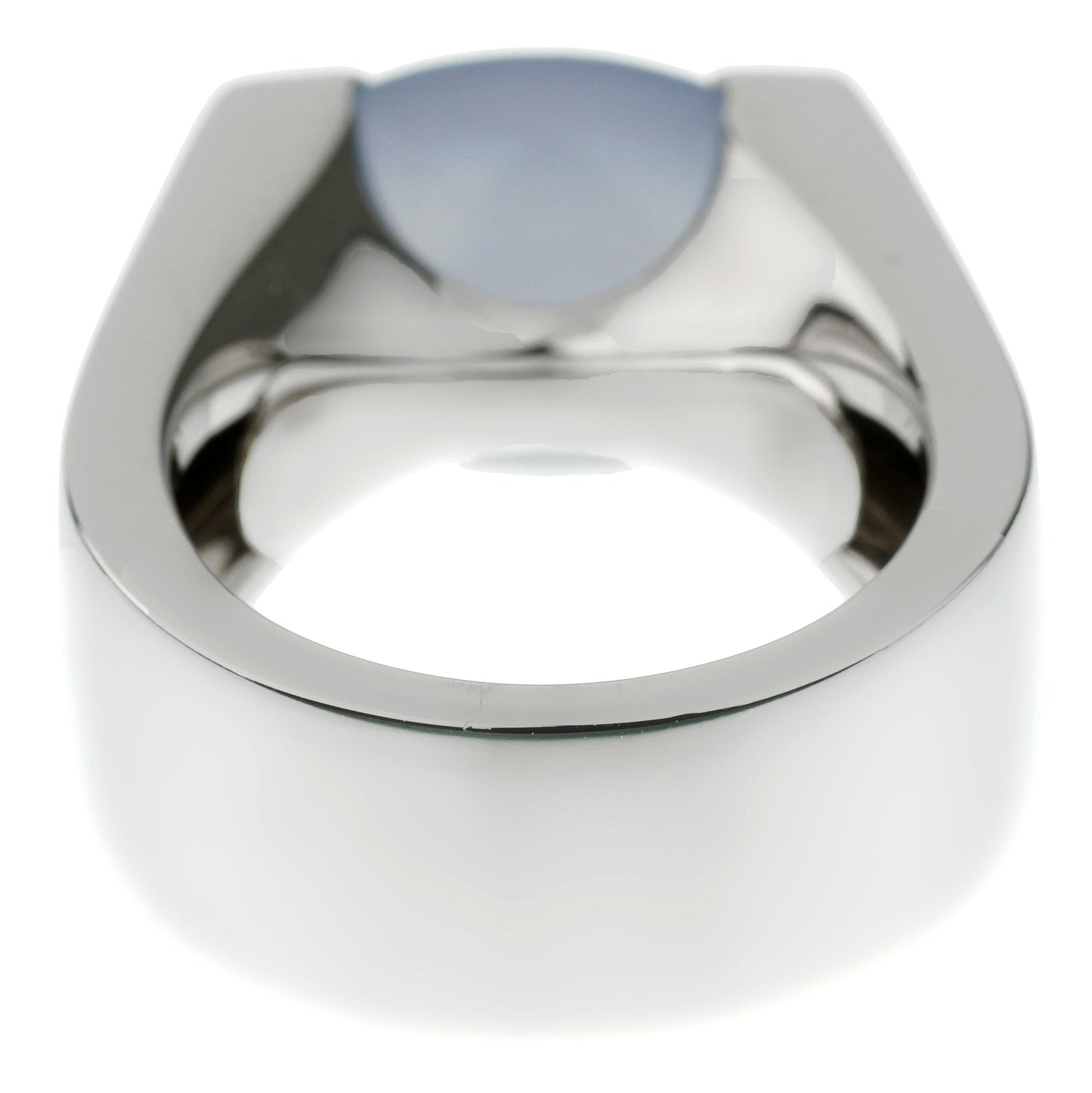 Cartier Large Chalcedony White Gold Cocktail Ring Sz 6 1/2