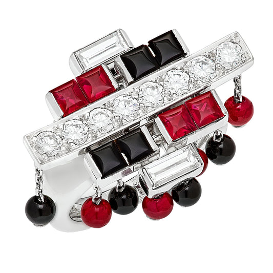 Cartier Le Baiser du Dragon Diamond 18k White Gold Cocktail Ring