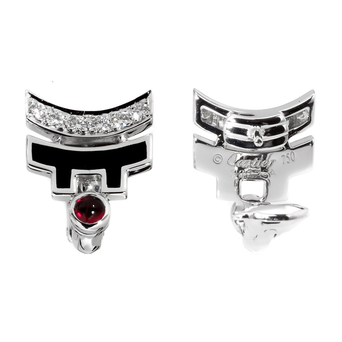 Cartier Le Baiser Du Dragon Diamond White Gold Earrings