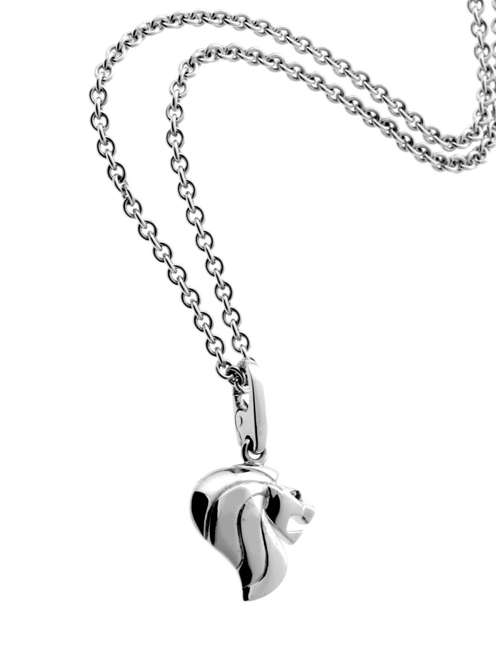 Cartier Lion Charm White Gold Pendant