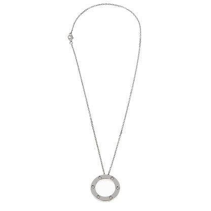 Cartier Love 6 Diamond 18k White Gold Pendant Necklace