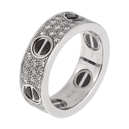 Cartier Love Ceramic Diamond 18k White Gold RIng