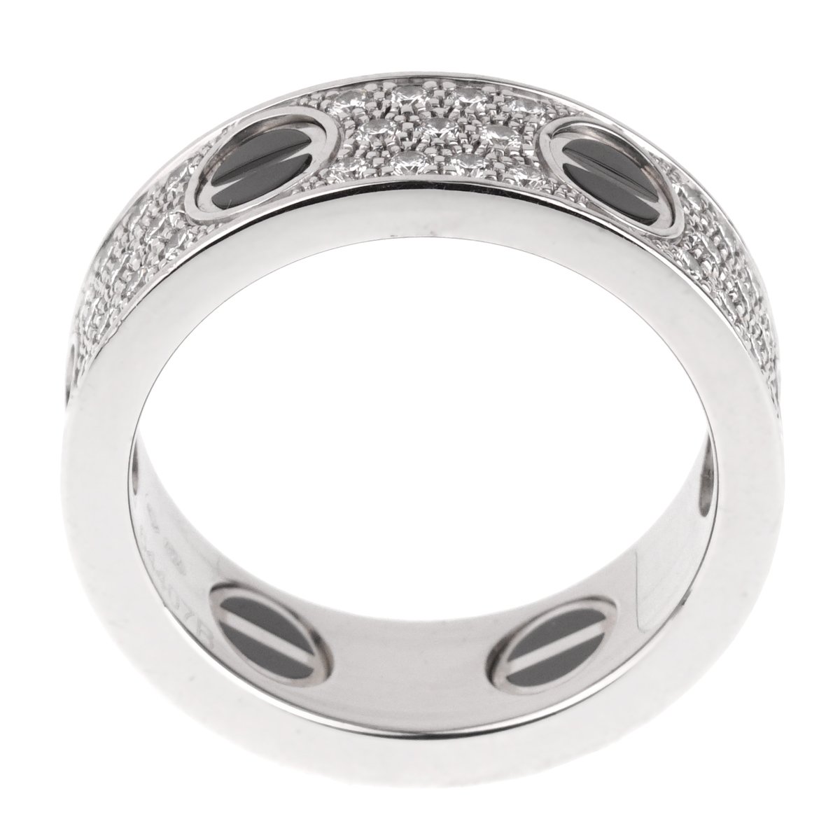 Cartier Love Ceramic Diamond 18k White Gold RIng