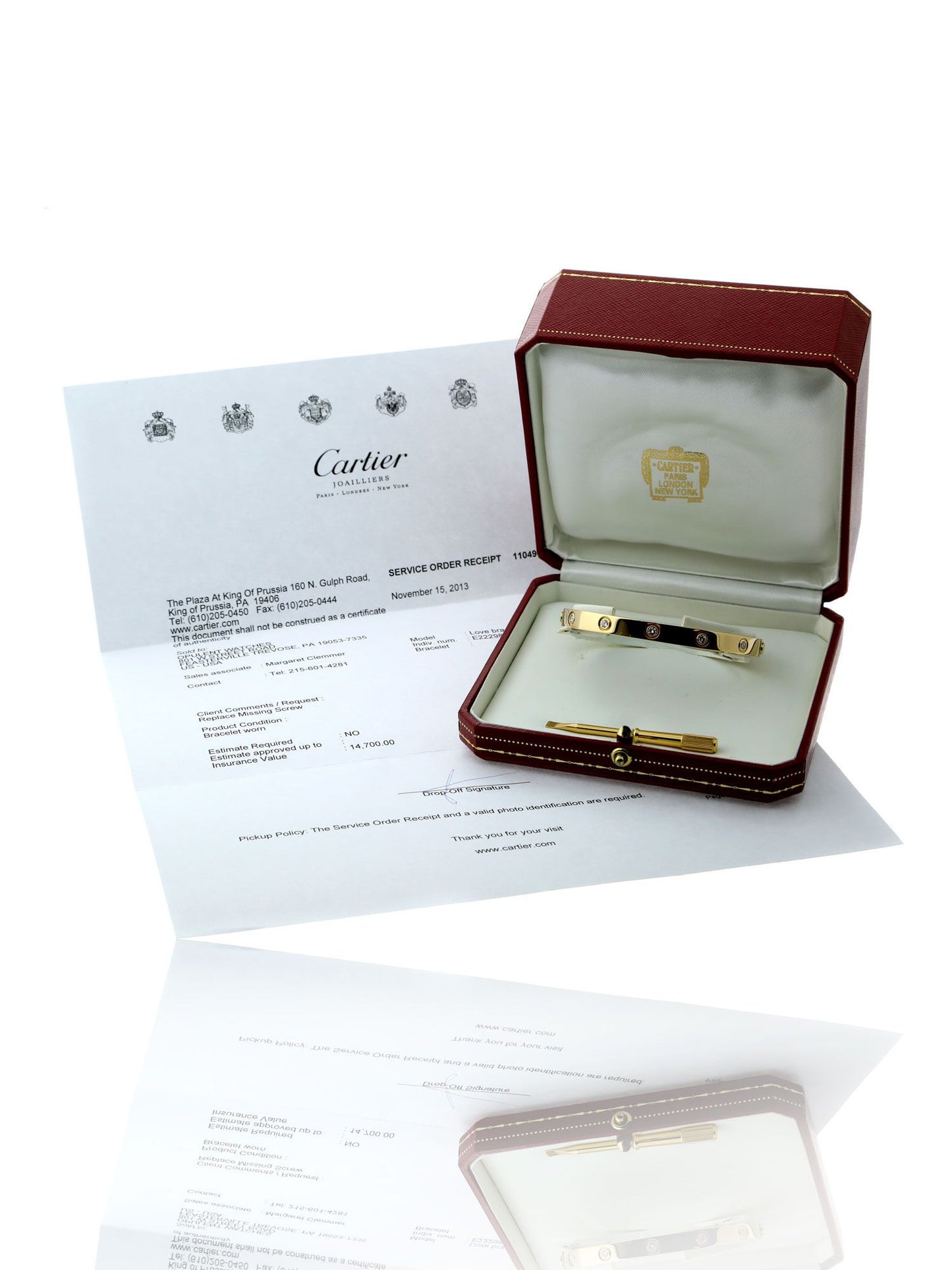 Cartier Love Diamond Bangle Bracelet in 18k Yellow Gold Sz 19