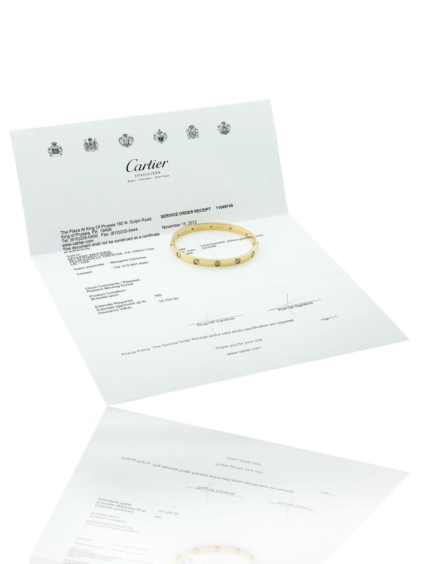 Cartier Love Diamond Bangle Bracelet in 18k Yellow Gold Sz 19
