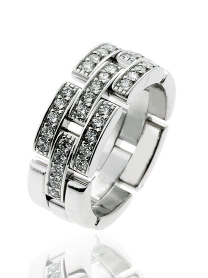 Cartier Maillon Panthere Diamond Ring in 18k White Gold