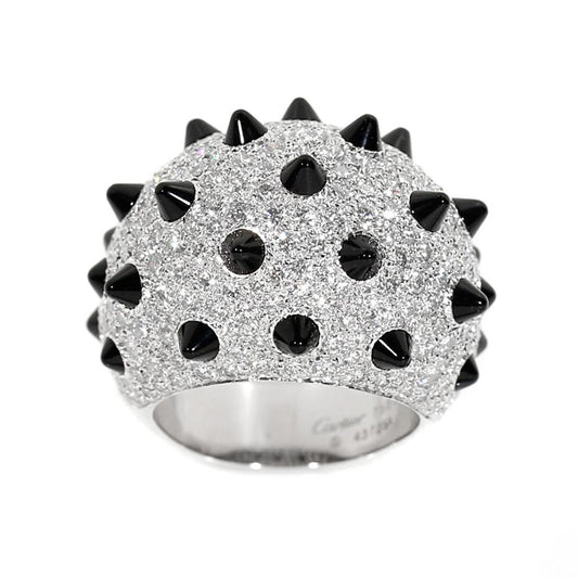 Cartier Onyx Diamond Panthere White Gold Ring