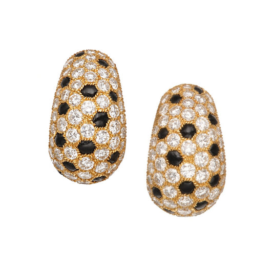 Cartier Panthere Hoop Vintage French Diamond Hoop Earrings