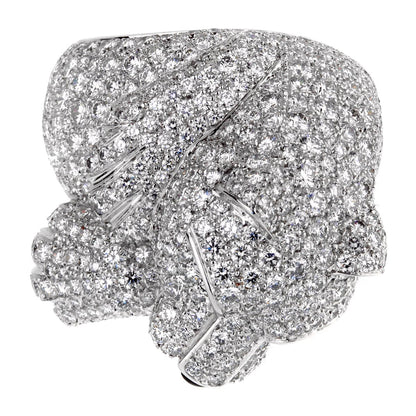Cartier Panthere Pave Diamond Emerald White Gold Ring