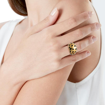 Cartier Panthere Vintage Bombe Cocktail Yellow Gold Ring Sz 6