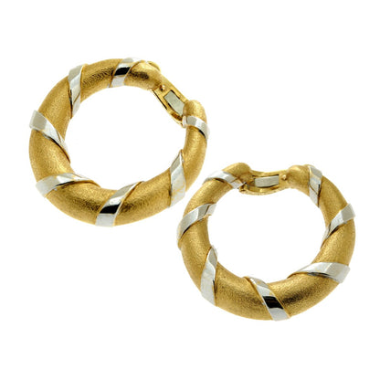Cartier Paris 18k Yellow & Yellow Gold Hoop Earrings