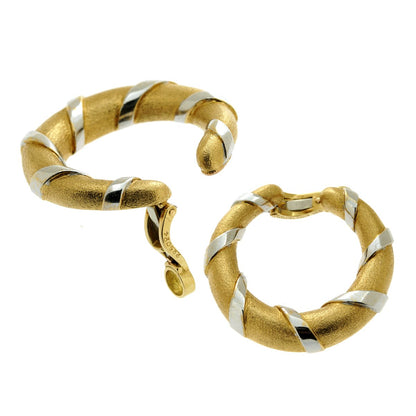 Cartier Paris 18k Yellow & Yellow Gold Hoop Earrings
