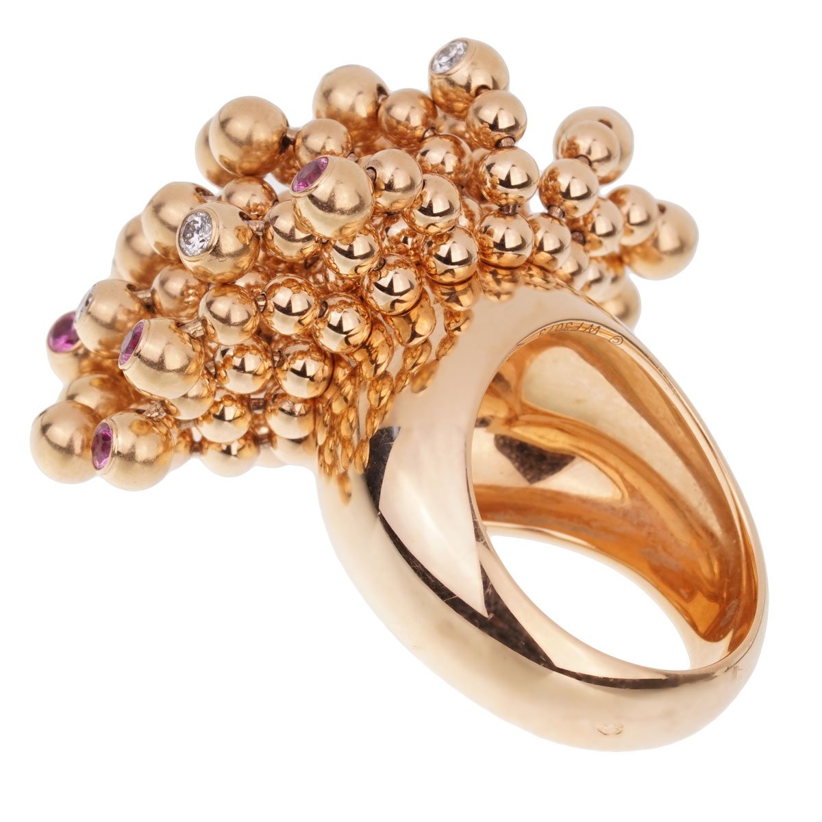 Cartier Paris Nouvelle Vague Pink Sapphire Diamond Rose Gold Ring