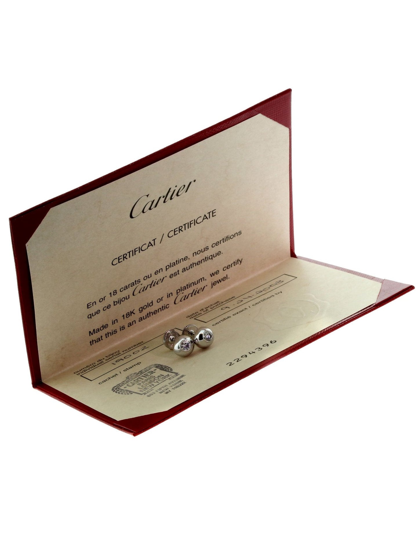 Cartier Perles de Diamants Diamond Stud Earrings in White Gold