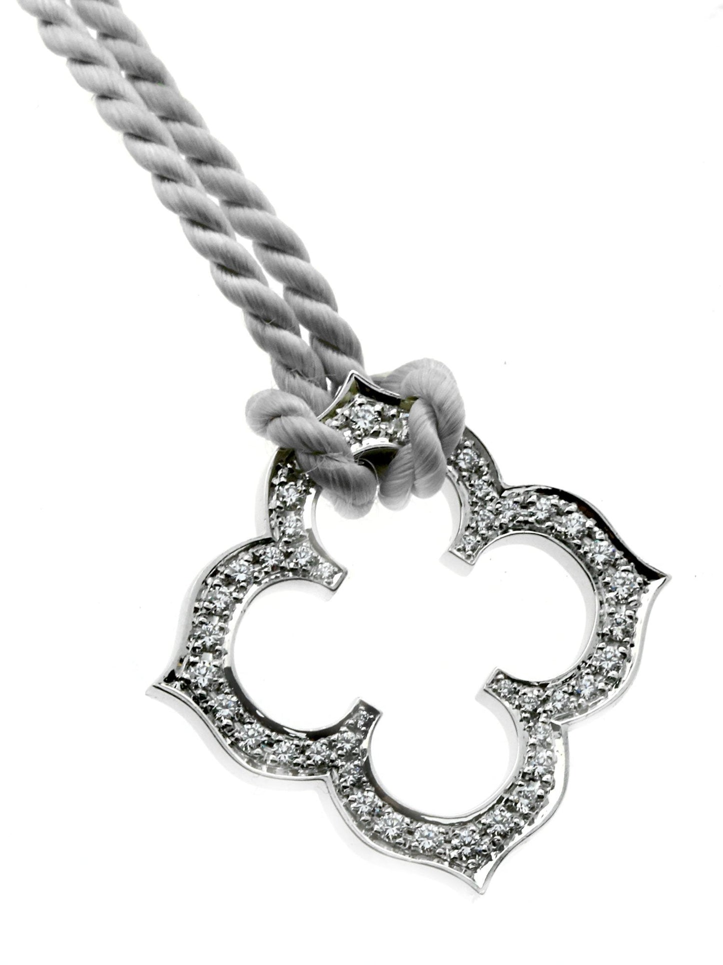 Cartier Quatrefoil Diamond White Gold Necklace