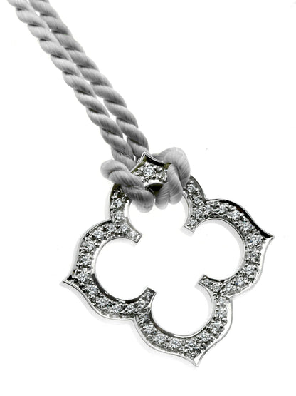 Cartier Quatrefoil Diamond White Gold Necklace