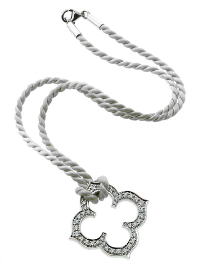 Cartier Quatrefoil Diamond White Gold Necklace