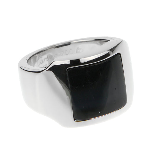 Cartier Santos White Gold Hawks Eye Cocktail Ring