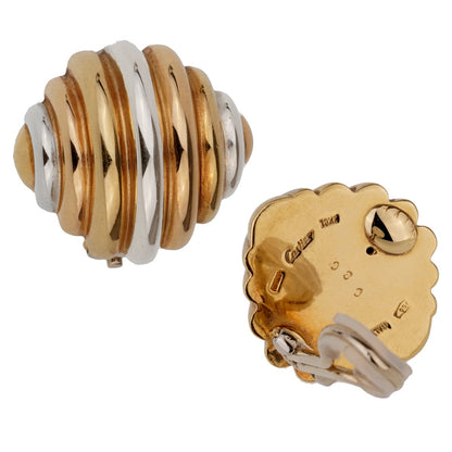 Cartier Trinity Clip On 18k Gold Earrings