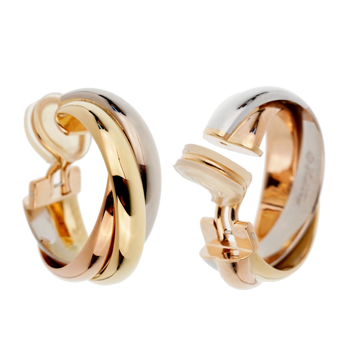 Cartier Trinity Vintage Gold Clip On Earrings