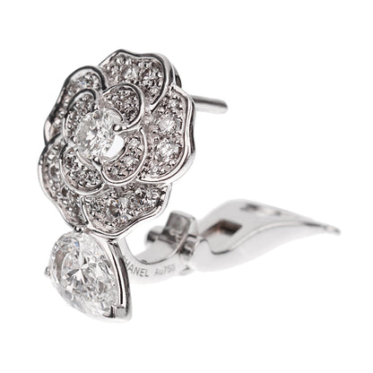 Chanel Camelia Precieux Diamond 18k White Gold Earrings