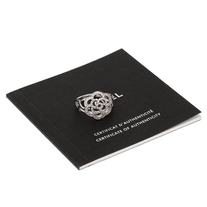 Chanel Camellia 18k White Gold Diamond Cocktail Ring
