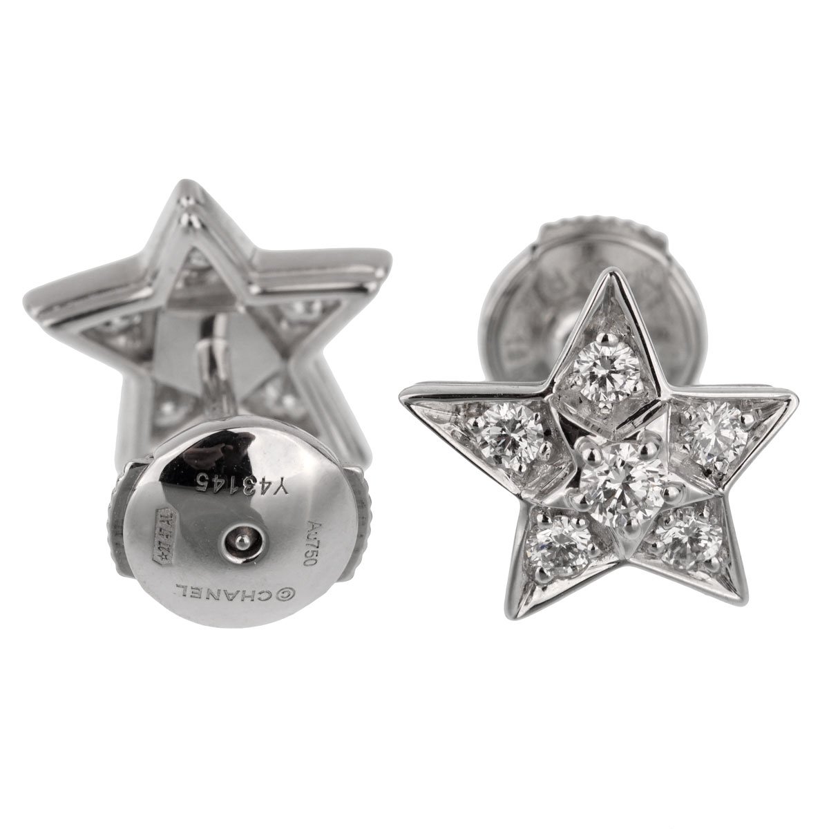 Chanel Comete Diamond White Gold Earrings